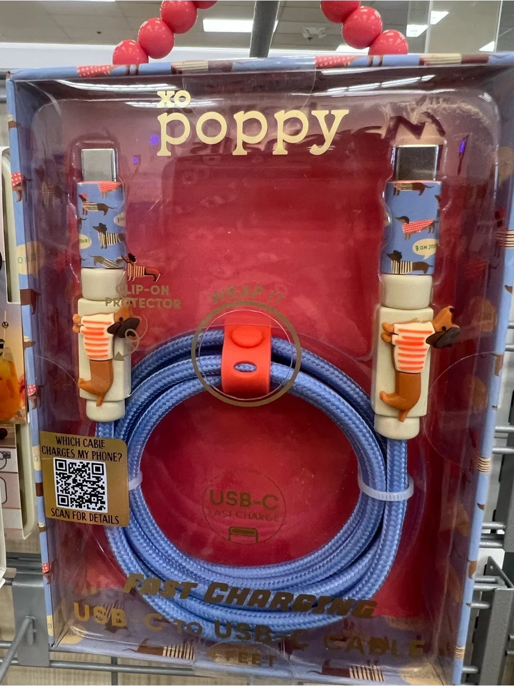 DACHSHUND PHONE CHARGER 4FT